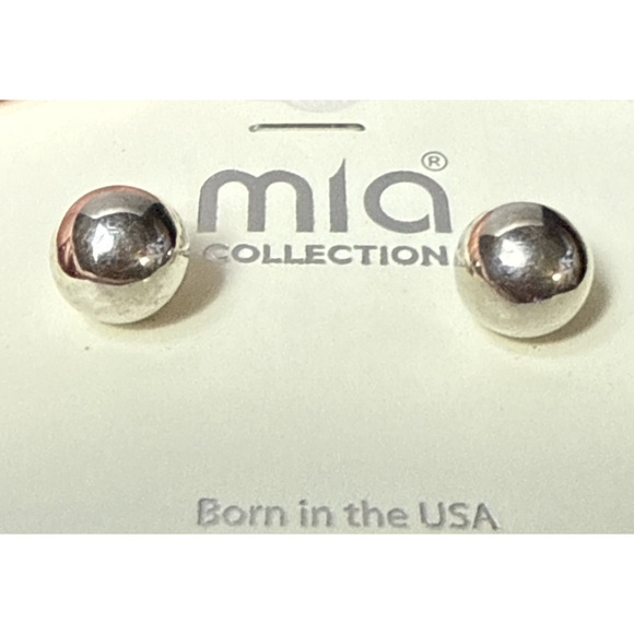 Mia Collection Earrings Silver Color Balls Stud - Picture 4 of 4